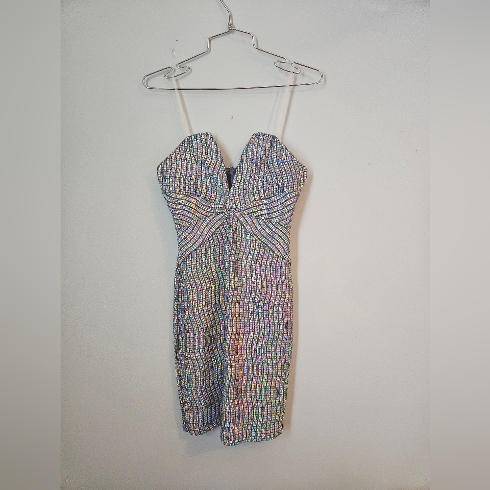 Multicolor Sequin Strapless Dress